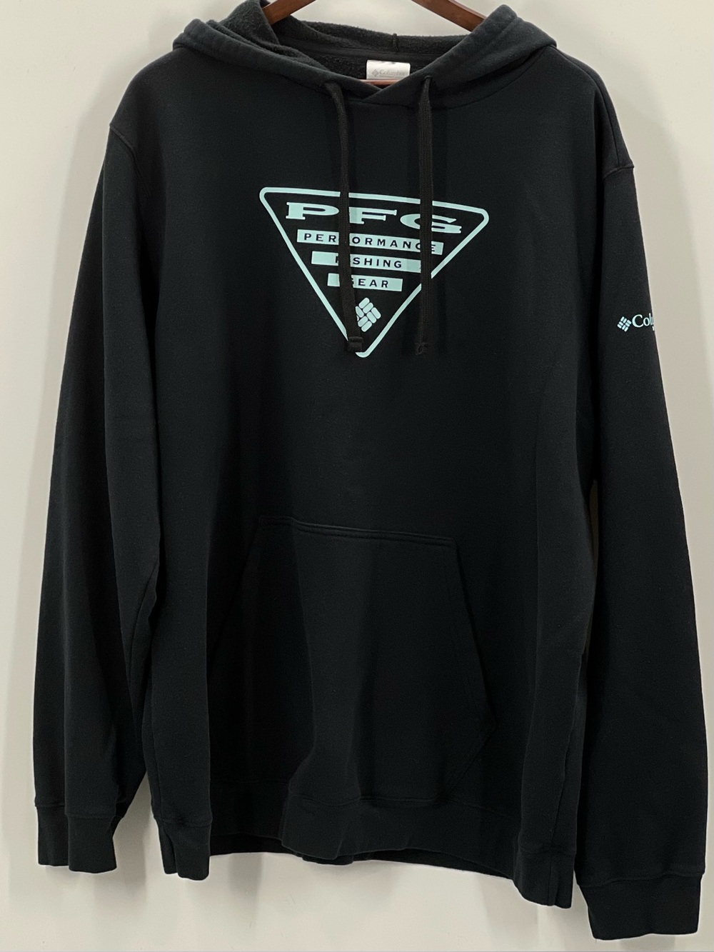 212 Columbia Black Hoodie with Mint PFG Logo